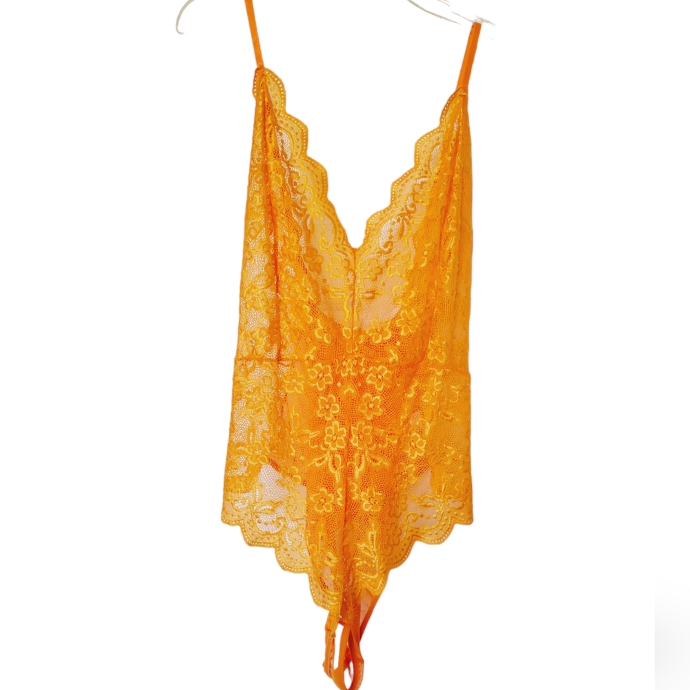 Orange Lace Bodysuit